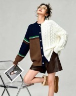 92 Pieces Fall Winter Vintage Colorblock Twisted Lazy Style Sweater Cardigan Coat Stock - Image 4