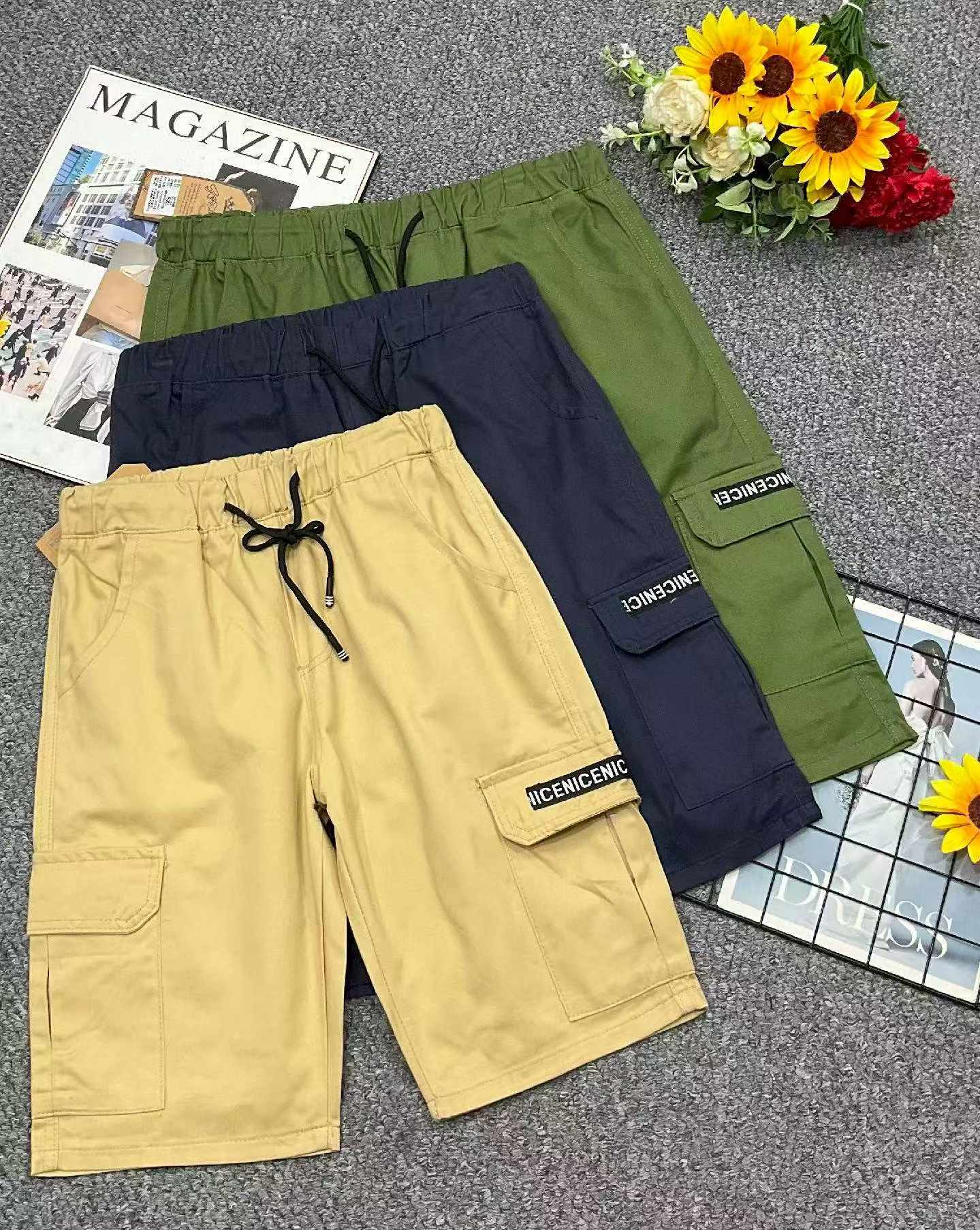 170 Pieces New Summer Retro Washed Cotton Multi-pocket Cargo Casual Shorts Stock Clearance Wholesale - Image 1