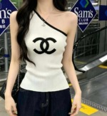 Summer New Chic One-shoulder Knit Short Sleeve T-shirt, Around 150 Pieces, Wholesale Clothing Stock Lot - Image 5