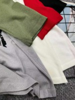 Summer New American Vintage Hollow Out Colorblock Letter Print Loose Short Sleeve Knit T-Shirt, Around 100 Pieces - Image 2
