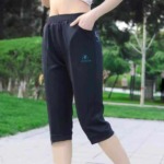 815 Pcs Women's Embroidered Casual Sports Capri Pants, Inner Drawstring Side Pockets, Individually Packed With Hangtags - Image 7