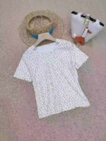 Clearance Stock: 925 Pieces Fresh Floral Ice Silk Button Short Sleeve Crop Tops, Mixed Sizes, Individual Packing - Image 7