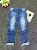 New Design Stretch Washed Blue Women's Jeans, 390 Pieces, Sizes S-XL, Bulk Stock Wholesale - Image 3
