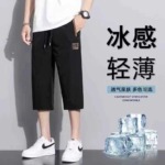 Men's Summer Thin Ice Silk Loose Quick Dry 3/4 Casual Sports Shorts, 2 Colors, M-5XL, Around 12700 Pieces Bulk Stock - Image 3