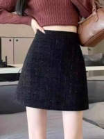 Black Slim Tweed Style New Woolen Midi Skirt, Sizes S/M/XL, Around 75 Pieces Bulk Stock Wholesale - Image 4