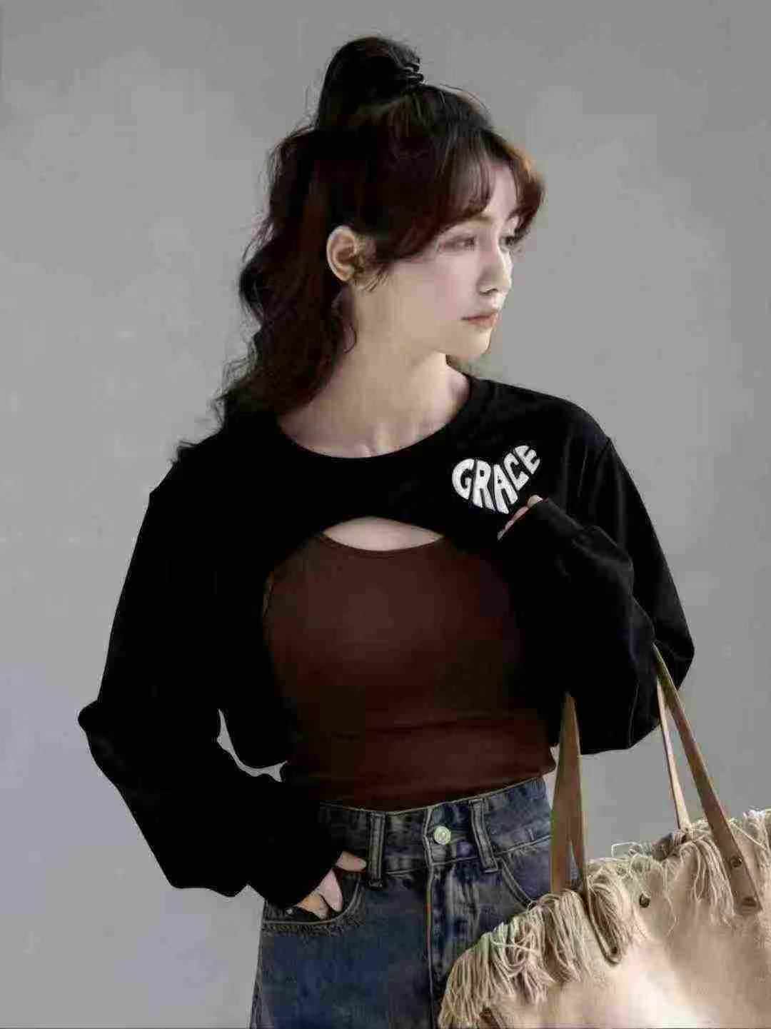 280 Pieces Cropped Cotton Women's Hoodie, New Design Fish Scale Fabric Trendy Crop Top - Image 2