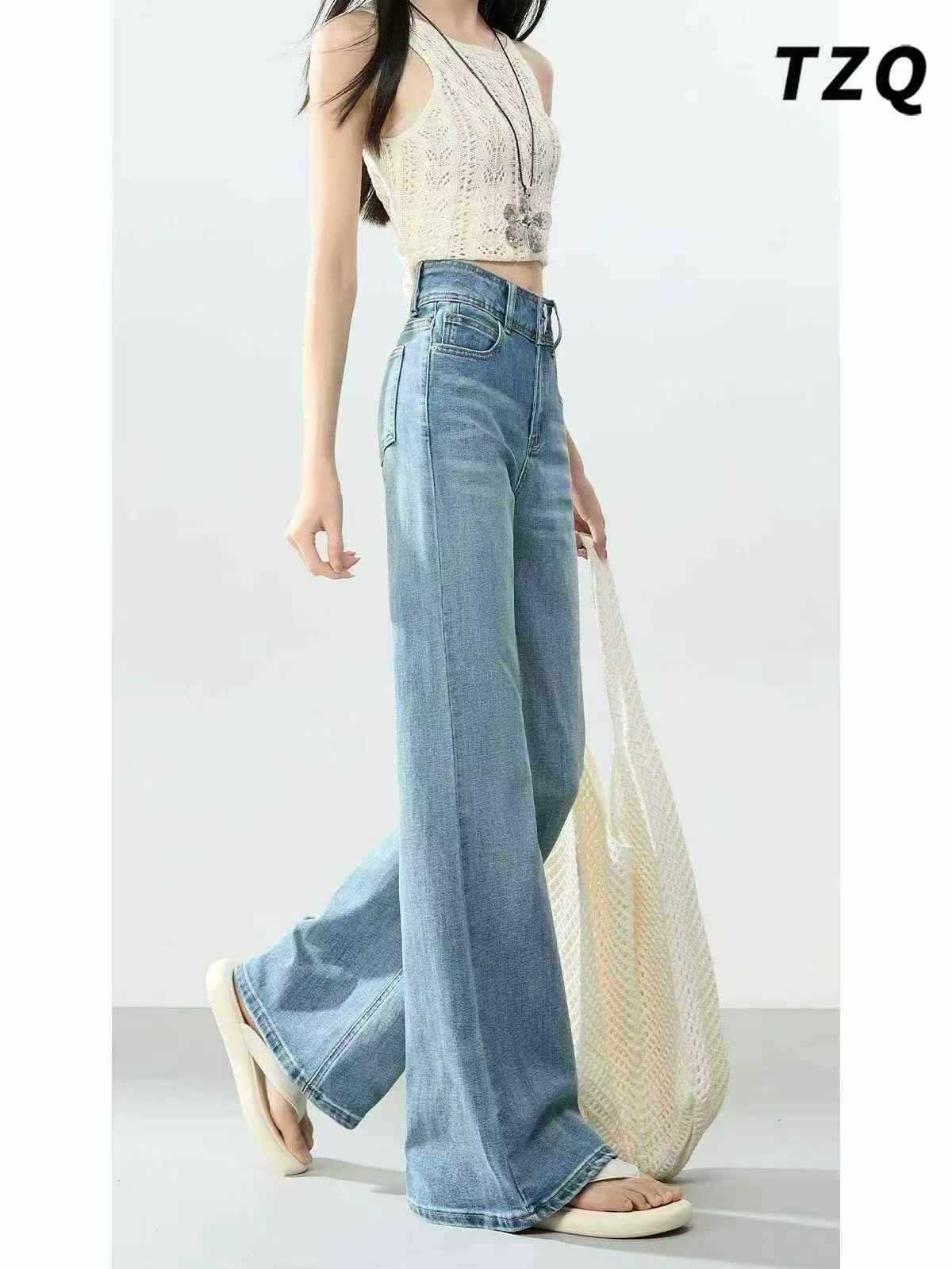 165 Pcs Women's High Waisted Stretchy Non-stick Flared Jeans 2026 Spring New Arrival Wholesale Stock - Image 1
