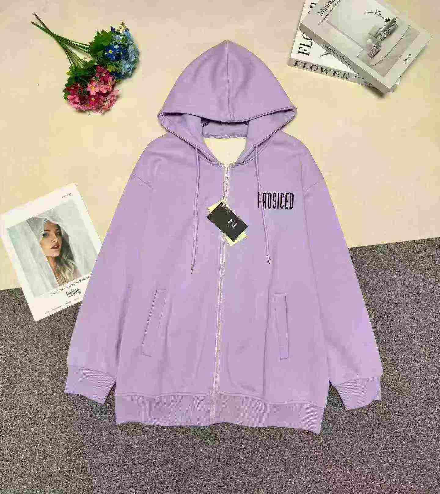 Clearance Around 120 Pcs Korean Style Autumn Winter Loose Fleece Zip Up Hoodies S-XL With Tags Individual Packing - Image 1