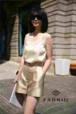 Clearance Shiny Imitation Silk High Waist Pleated Elegant Commuter Blazer Shorts, Total 43 Pieces, 9 Colors Available - Image 9