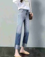 328 Pieces New Spring Summer Women's High Waist Cuffed Straight Slim Cigarette Jeans S-XL, Authentic Individual Pack Bulk Clearance - Image 3
