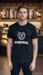 8000 Pieces Branded Men's Flocked Embroidered T-Shirts Bulk Clearance Stock - Image 2