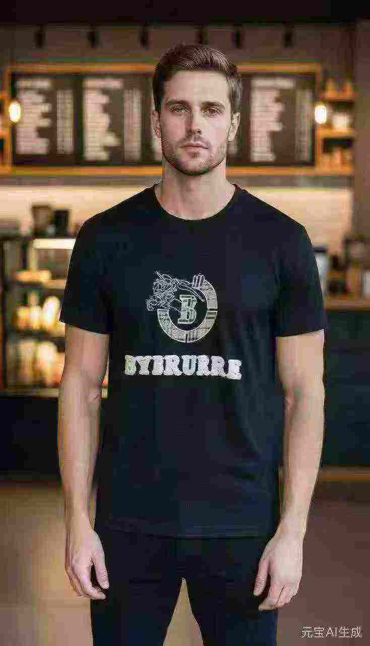 8000 Pieces Branded Men's Flocked Embroidered T-Shirts Bulk Clearance Stock - Image 2