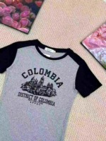 1230 Pieces Clearance Women's Slim Fit Cropped Colorblock Letter Long & Short Sleeve T-Shirt Stock Wholesale - Image 4
