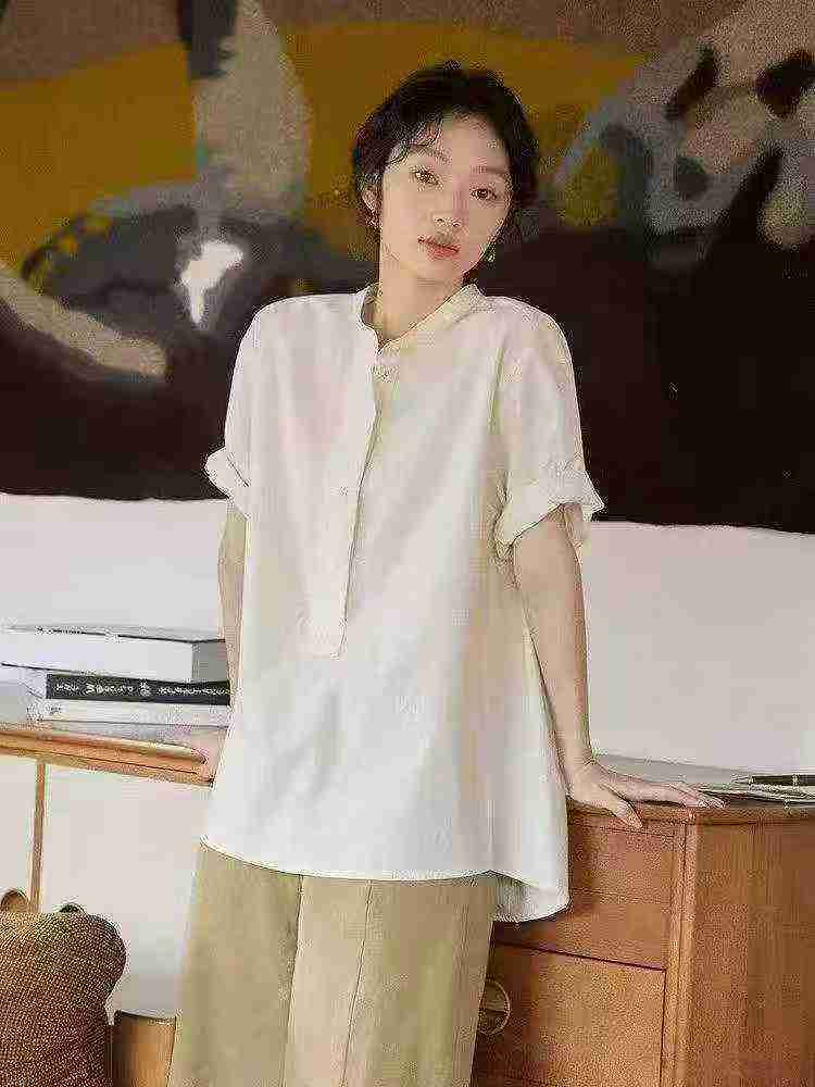 Clearance Sale 202 Pieces Summer Elegant Casual Cuffed Short Sleeve Blouse Tops - Image 1