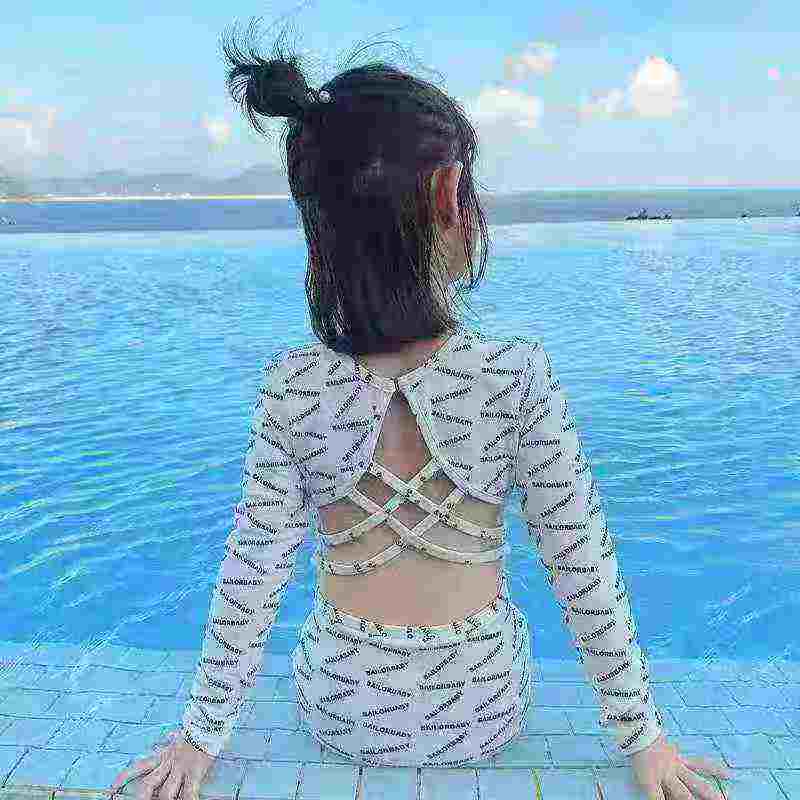 Approx 500 Pcs Ins Style Girls One Piece Holiday Swimwear Main Style as Picture 3 Size 90-140 Individually Packed - Image 1